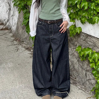 Kyoka Raw Denim Wide-Leg Pants