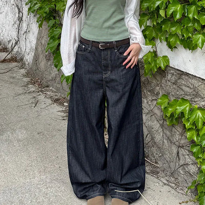 Kyoka Raw Denim Wide-Leg Pants