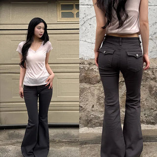 Gael Back Pocket Bootcut Cotton Pants
