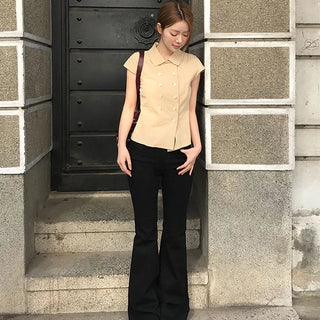 Gael Back Pocket Bootcut Cotton Pants