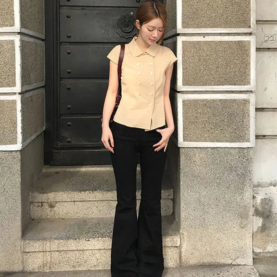 Gael Back Pocket Bootcut Cotton Pants