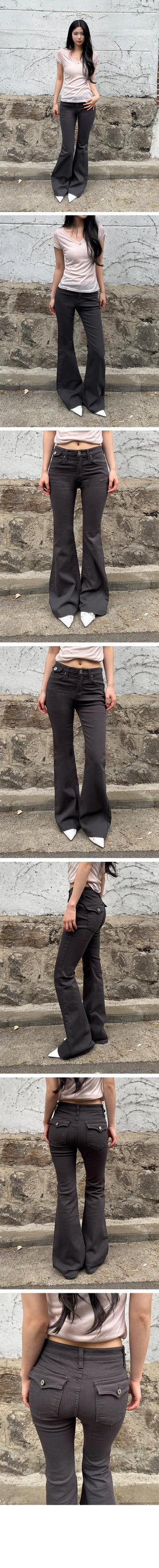 Gael Back Pocket Bootcut Cotton Pants