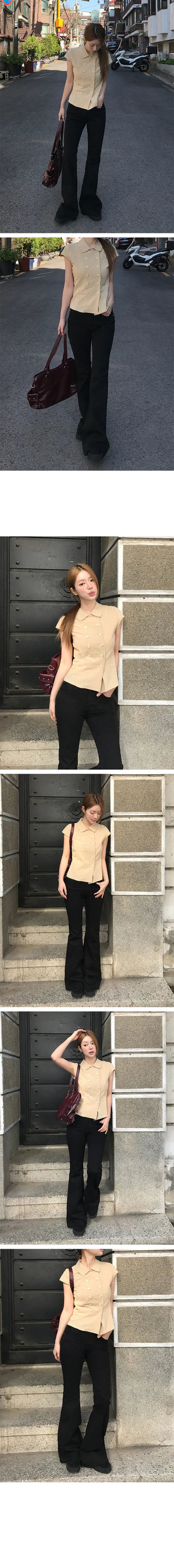 Gael Back Pocket Bootcut Cotton Pants