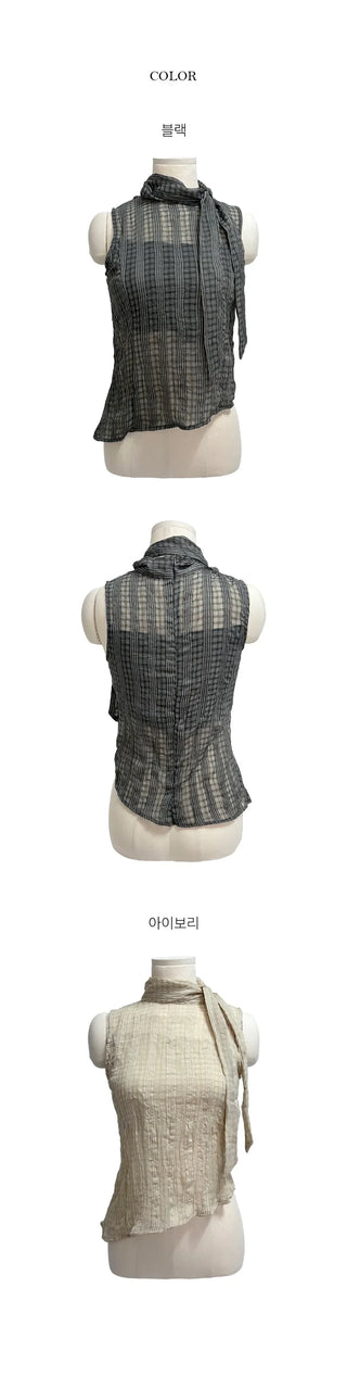 Si-e Twist Wrap Ribbon Blouse