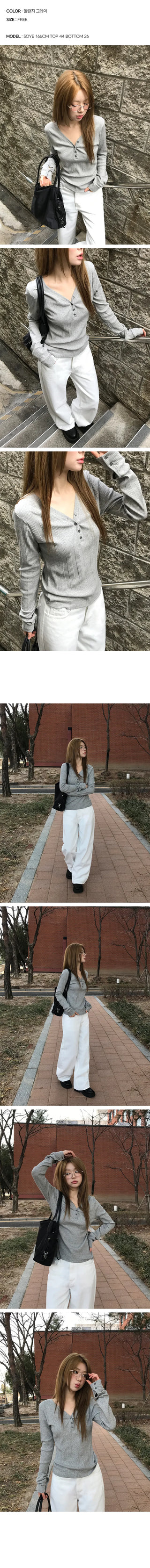 Bang Bang V-Neck Stretch Long Sleeve T-Shirt
