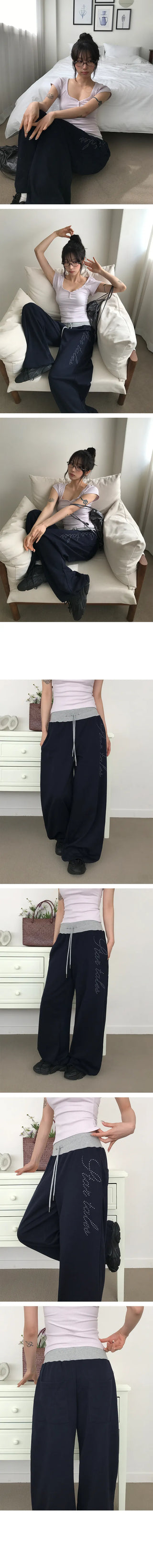 Yokko Lettering String Pants