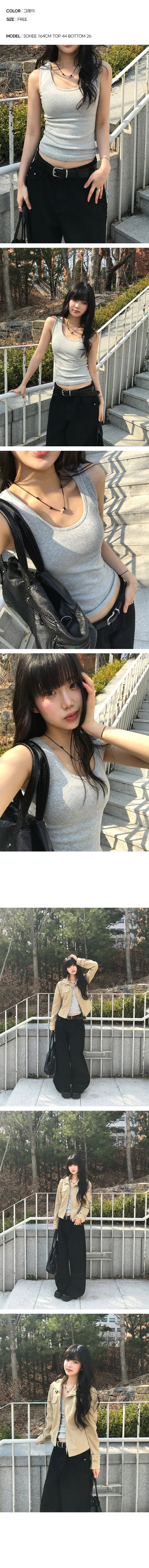 New Basic Round Sleeveless Top