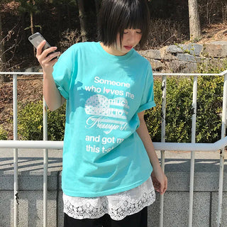 Nua Oversized Lettering Short Sleeve T-shirt