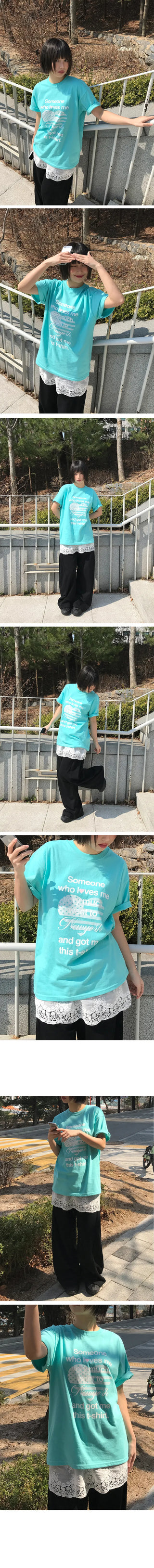 Nua Oversized Lettering Short Sleeve T-shirt