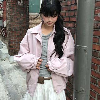 Lucy Oversized Windbreaker Collar Jumper