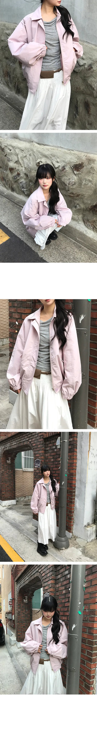 Lucy Oversized Windbreaker Collar Jumper