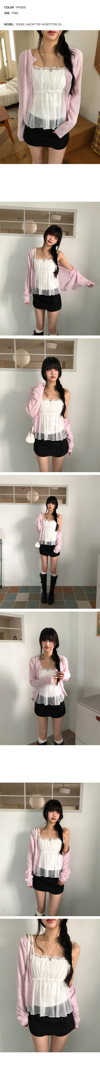 Riri Sherbet Shirred Sleeveless Blouse