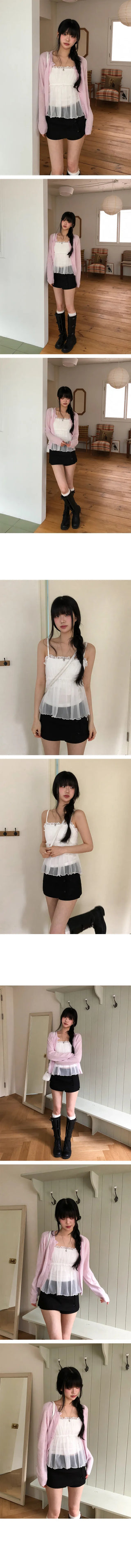 Riri Sherbet Shirred Sleeveless Blouse