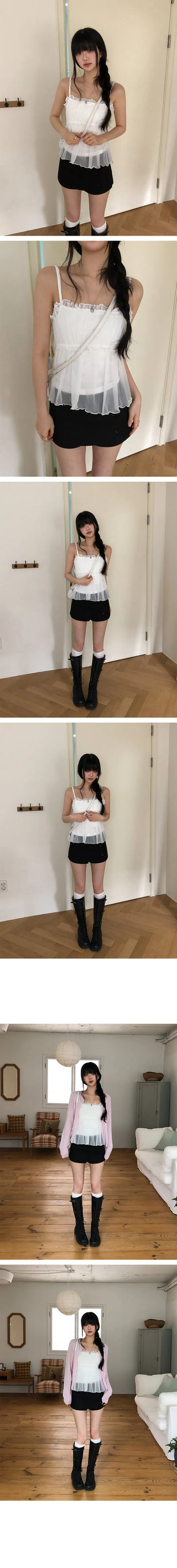 Riri Sherbet Shirred Sleeveless Blouse