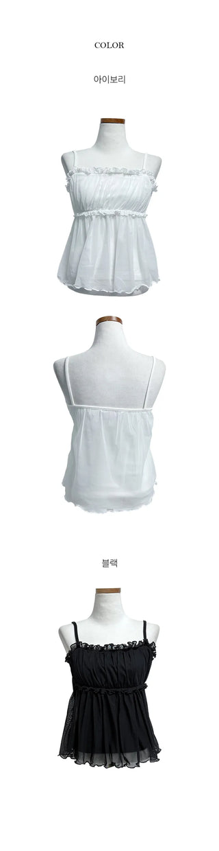 Riri Sherbet Shirred Sleeveless Blouse