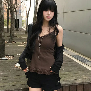 Rocky Lace Frill V-neck Sleeveless Top