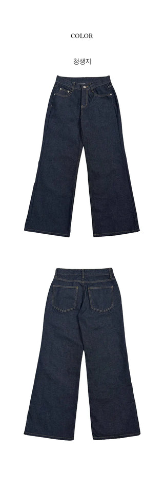 Freefor Low-Rise Raw Denim Bootcut Pants