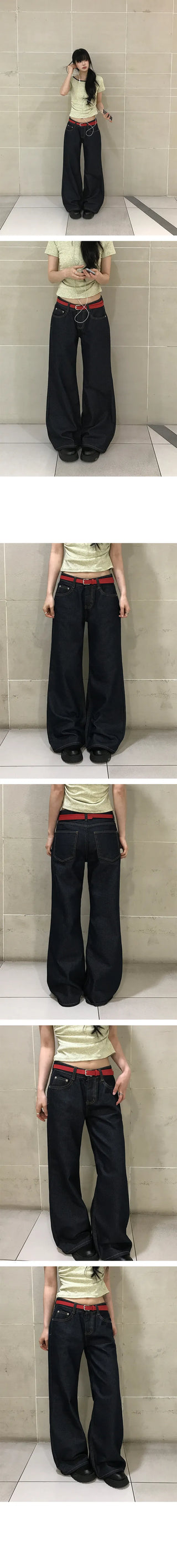 Freefor Low-Rise Raw Denim Bootcut Pants