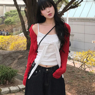 Rabbit Dot Ribbon Sleeveless Sleeveless Top