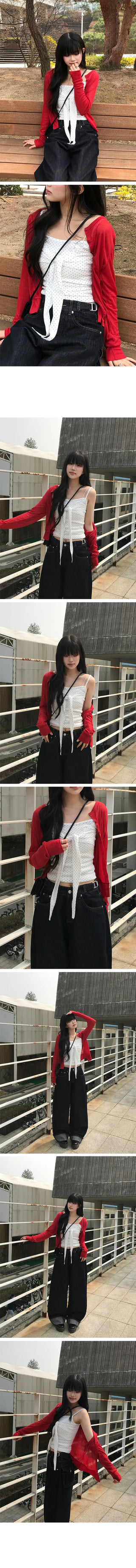 Rabbit Dot Ribbon Sleeveless Sleeveless Top