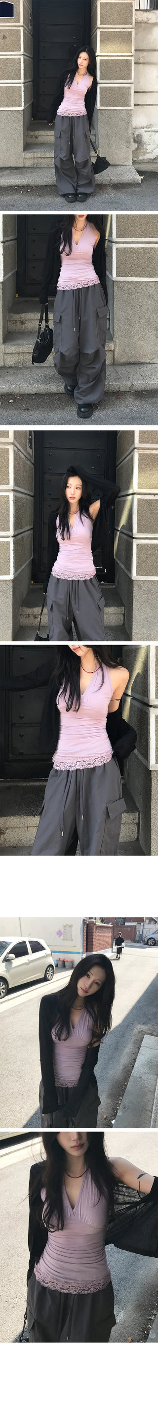 Beats Lace Halter Sleeveless