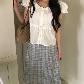 Merry Punching Short Sleeve Blouse