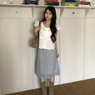 Merry Punching Short Sleeve Blouse
