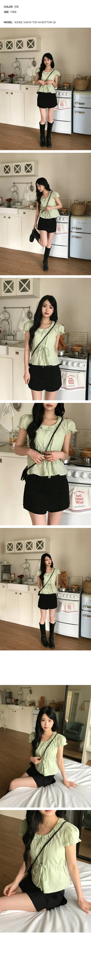 Merry Punching Short Sleeve Blouse