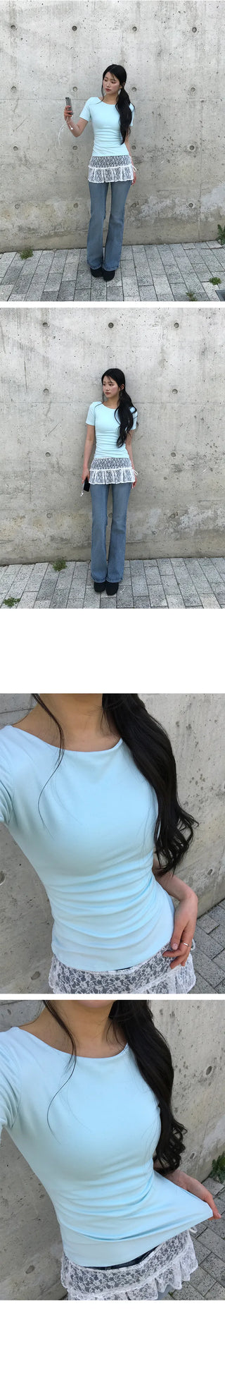 Mellow Boat Neck Slim Short Sleeve Tee