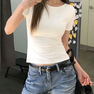 Mellow Boat Neck Slim Short Sleeve Tee