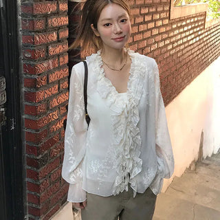 Risen Chiffon Frill Blouse