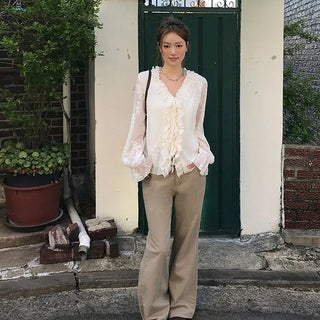 Risen Chiffon Frill Blouse