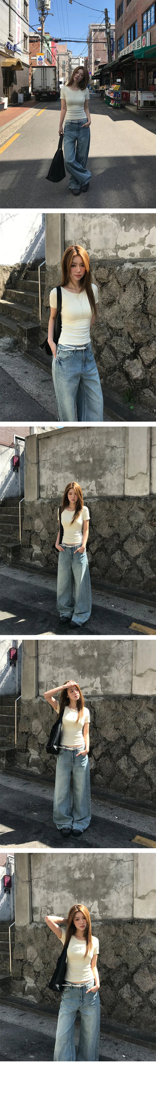 Buyni Bag Embroidery Denim Pants