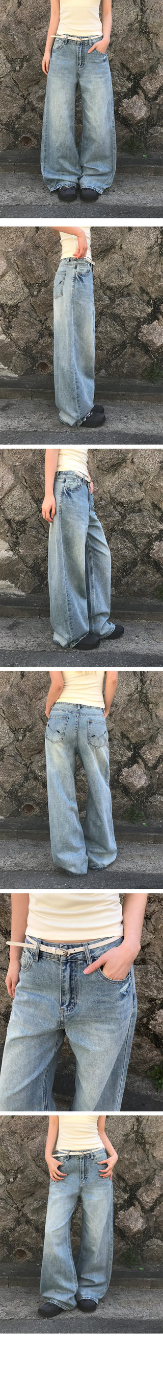 Buyni Bag Embroidery Denim Pants