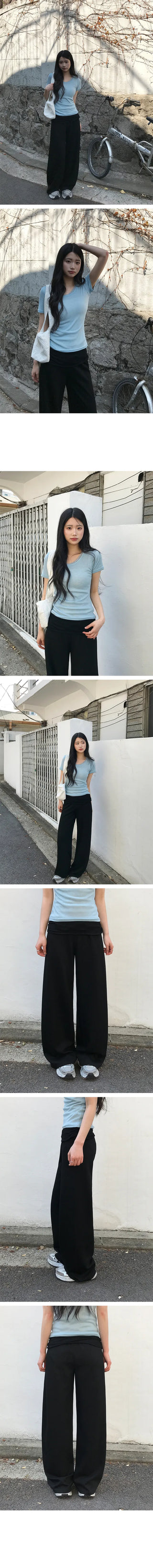 Tencel Fine Shirred Folding Training Pants