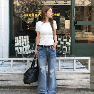 Roca Damaged Bootcut Pants