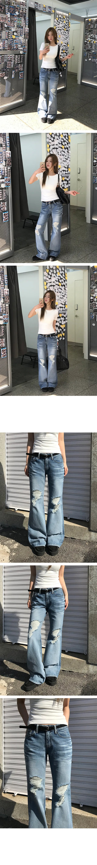 Roca Damaged Bootcut Pants