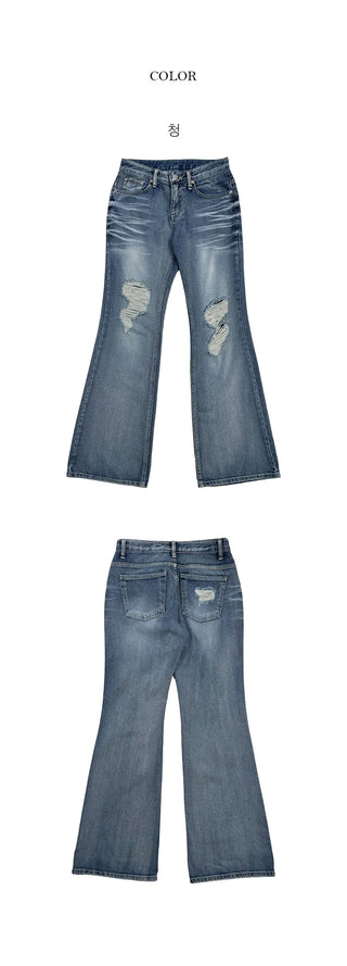 Roca Damaged Bootcut Pants