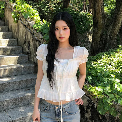 Ev Frill Shirring Blouse