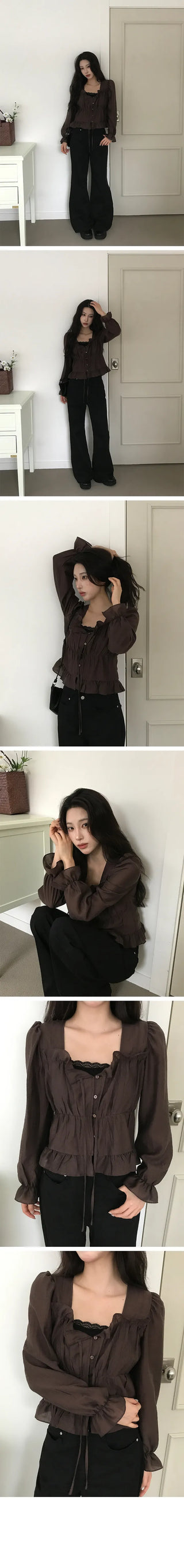 Ev Frill Shirring Blouse