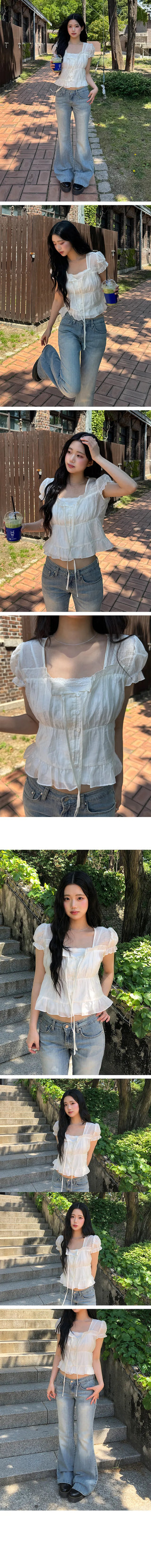 Ev Frill Shirring Blouse
