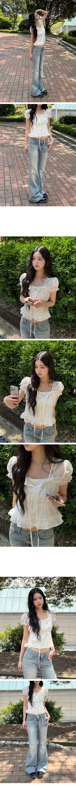 Ev Frill Shirring Blouse