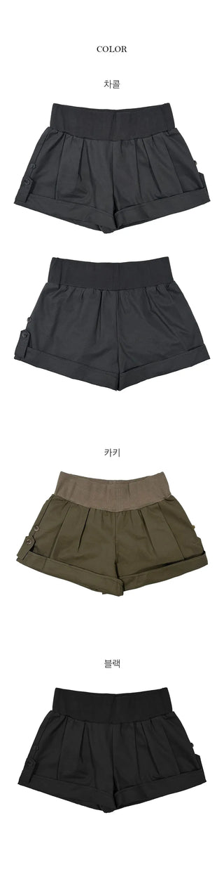 Mock Roll-up Short Cotton Pants