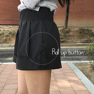 Mock Roll-up Short Cotton Pants