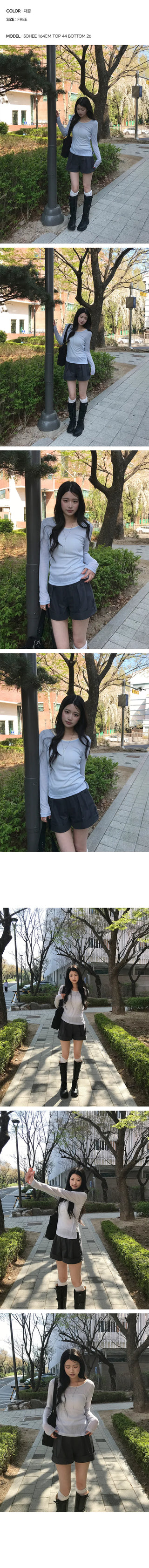 Mock Roll-up Short Cotton Pants