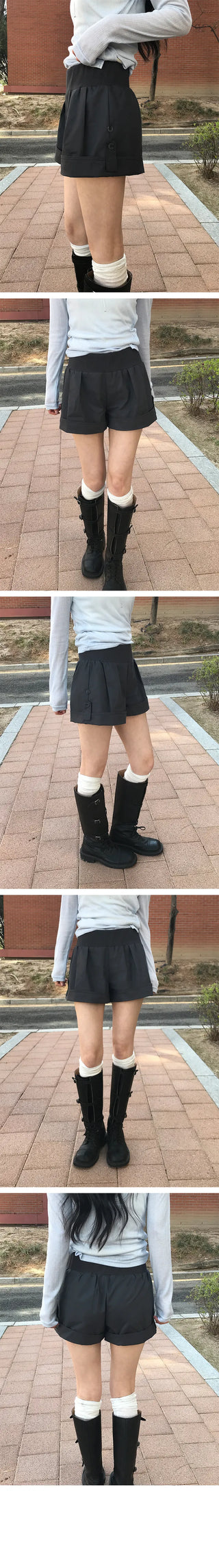 Mock Roll-up Short Cotton Pants