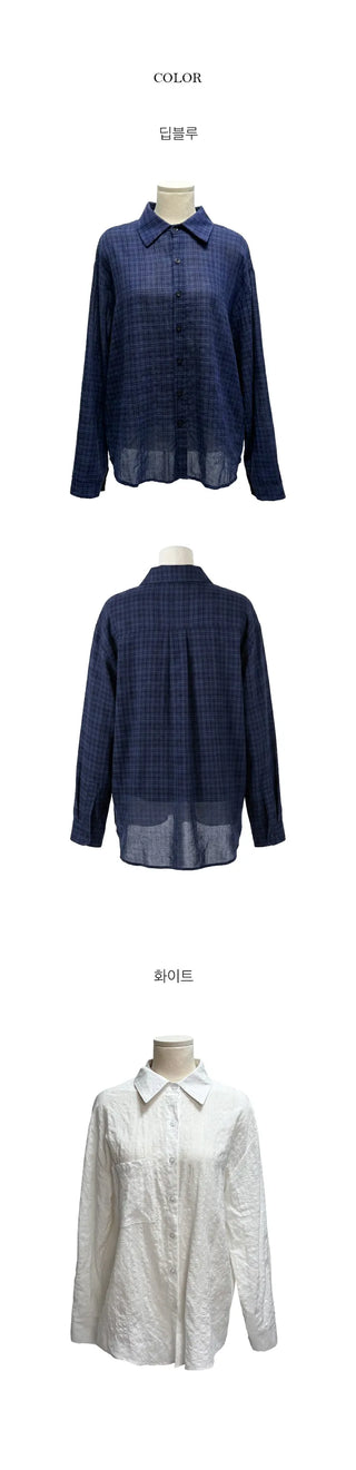 Kuchi Vintage Check Oversized Shirt