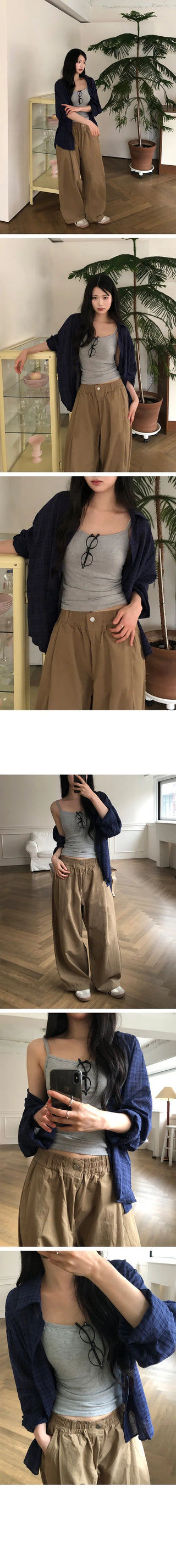 Kuchi Vintage Check Oversized Shirt