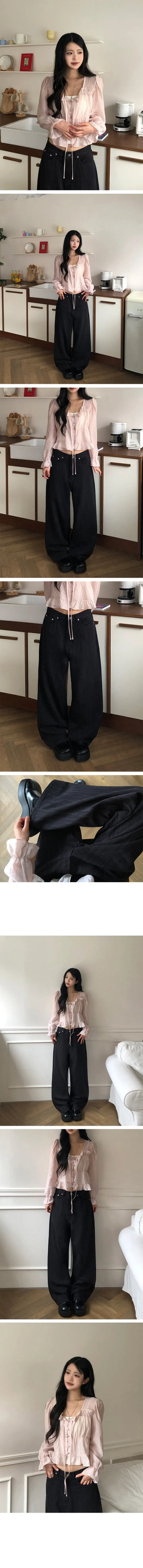 Eileen Stripe Wide Cotton Pants