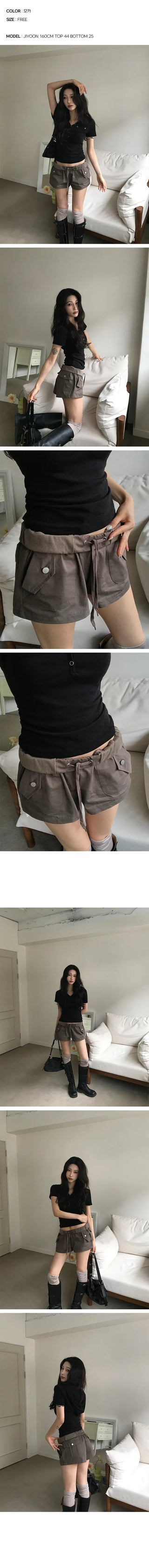 Nut Hem Roll-up Shorts